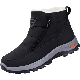 老北京布鞋男冬2025新款老人加绒加厚保暖羊毛棉鞋防滑爸爸雪地靴
