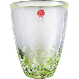 [清仓]日本进口aderia津轻硝子手工无铅苹果色玻璃杯青红苹果水杯