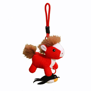 马踏飞燕挂件马年吉祥物玩偶可爱生肖马摆件包包车载挂饰毛绒玩具