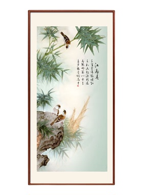 中式入户玄关高风亮节竹子装饰画竹报平安客厅走廊茶室书房壁挂画