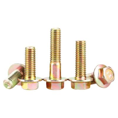 镀彩锌法兰螺丝自带垫螺栓8.8级M