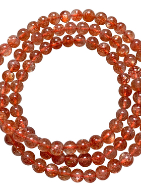 天然爆闪金太阳石三圈手链饰品女