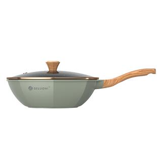 歌洛尼麦饭石不粘锅炒锅家用八角锅炒菜锅平底锅燃气灶电磁炉专用