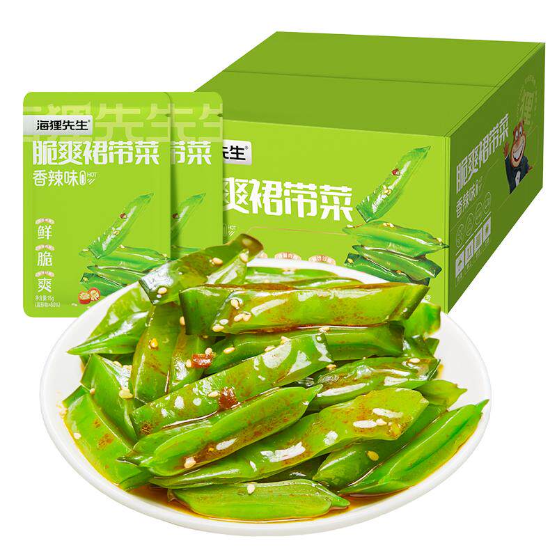 海狸先生裙带菜开袋即食海带片丝小零食大连特产海藻沙拉香辣梗段