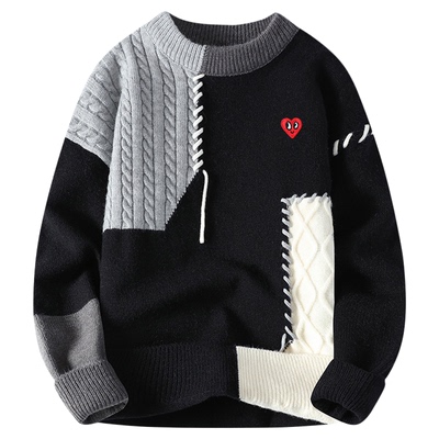 查尔斯桃心爱心圆领毛衣