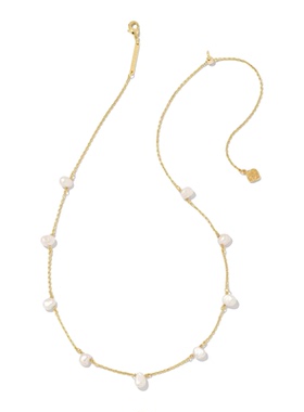 代购Kendra Scott女士珍珠项链优雅简约精致轻盈金色淡水珍珠