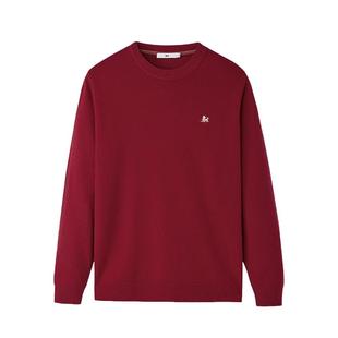 HLA/海澜之家马年贺岁红色羊毛衫26秋冬新款刺绣全羊毛喜庆毛衣男