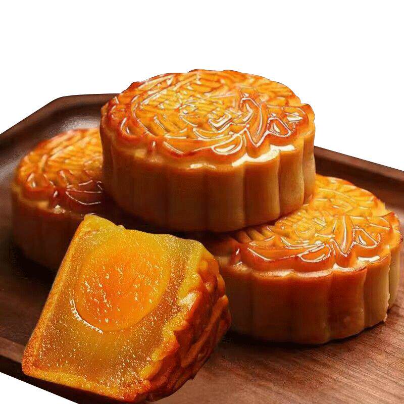 香甜莲蓉蛋黄月饼广式小个迷你老式黑豆沙味中秋糕点零食小吃25g