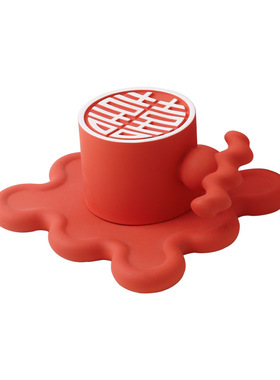 新中式陶瓷雕刻喜字情侣马克杯