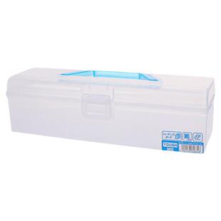 日本带手柄MD收纳盒塑料提箱长方形透明工具箱学生文具杂物收纳箱