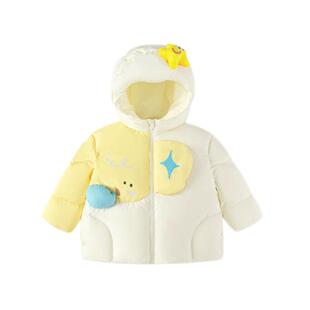 巴拉巴拉婴儿羽绒服女童宝宝加厚红色外套儿童2025冬季新款童装小