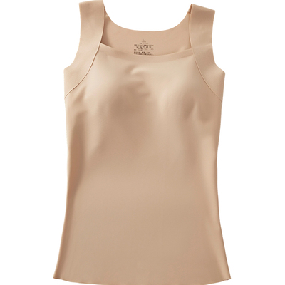 塑身保暖背心女带胸垫一体内衣