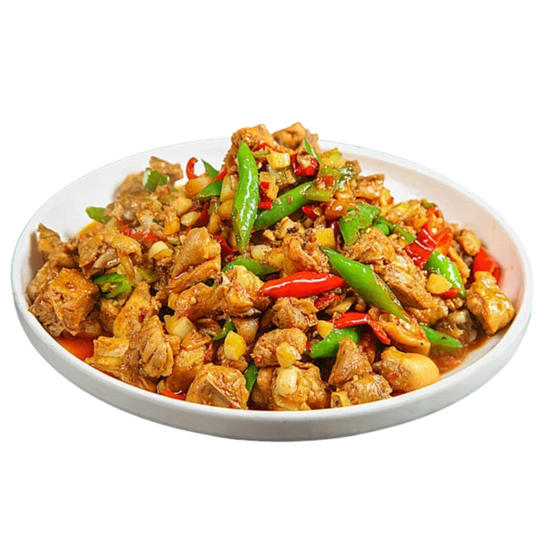 小炒果园鸡免切洗湘菜商用预制菜