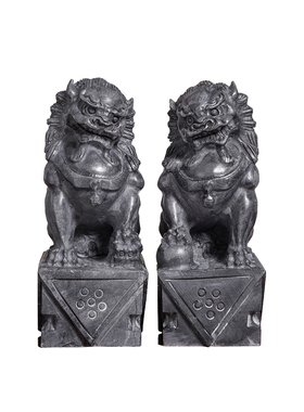 新中式风禅意展厅石狮子桌面摆件