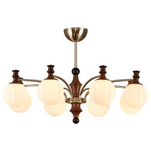 眼卫士中古风客厅吊灯超亮高级感宋氏美学胡桃木色中科灯珠大厅灯