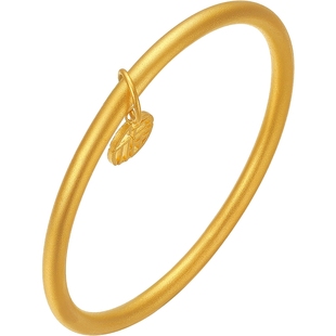 周六福古法黄金手镯女计价足金祥福禧镯金镯子玺古金系列新年礼物