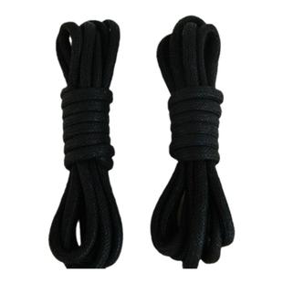 拓极正品适配CAT鞋带 4mm密纹纯棉打蜡防水 黑色圆鞋带马丁靴鞋绳