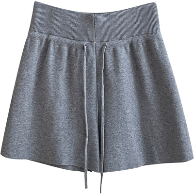 日韩系复古百搭简约毛线针织短裤