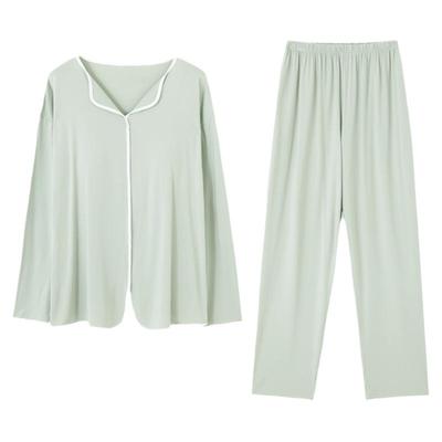 带胸垫睡衣女春秋莫代尔家居服