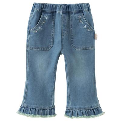 戴维贝拉女童牛仔裤儿童喇叭裤宝宝裤子小童长裤2025秋季新款童装