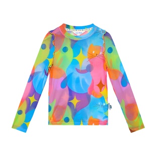 pocoblush原创设计星光猫网纱打底衫夏季上衣女童防晒长袖薄款