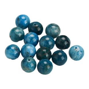 天然蓝磷灰石珠子4/6/8/10/12mm散珠 手串穿珠手链编绳配珠隔珠