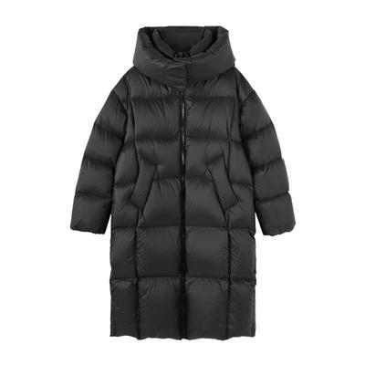 Basic House/百家好立领连帽羽绒服女款2025冬季新款保暖长款外套