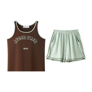 曼系“可露丽风”新款背心睡衣女夏季薄款少女柔软棉家居服可外穿