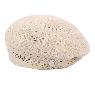 复古纯色镂空薄款贝雷帽女2026新款夏季文艺百搭画家帽时尚八角帽