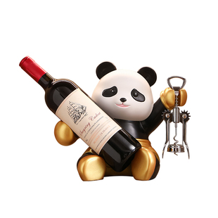 熊猫红酒架摆件酒柜组合轻奢高档客厅餐边柜酒托杯架乔迁新居礼品
