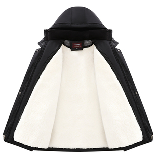 秋冬季保暖皮毛一体羊毛棉袄中老年男款加厚皮毛棉服真羊皮爸爸装