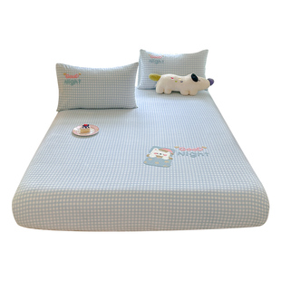 冬季牛奶绒床笠三件套保暖珊瑚绒床罩儿童卡通床垫保护套加厚床套