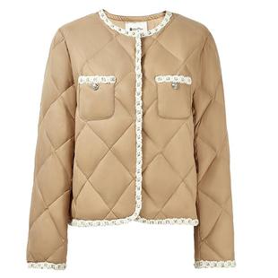 秋水伊人小香风羽绒服2025冬季新款女装短款宽松显高轻薄鸭绒外套