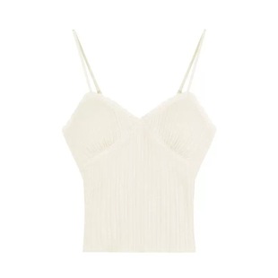 新款纯欲吊带背心女性感蕾丝显瘦辣妹带胸垫外穿白色内搭打底上衣