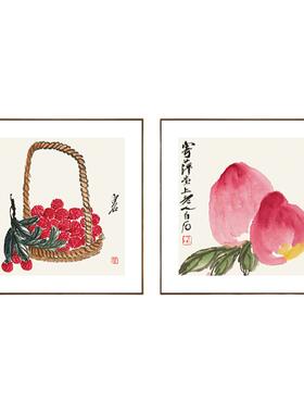 齐白石新中式背景墙装饰画