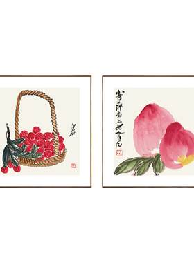 齐白石新中式背景墙装饰画