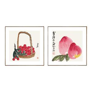 齐白石新中式背景墙装饰画