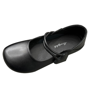 真皮妈妈鞋女平底软面软底鞋子2025秋季新款方口小皮鞋女士四季鞋