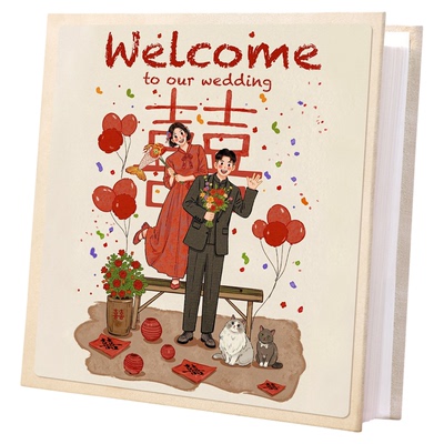 自粘式结婚签到本4567寸照片收纳