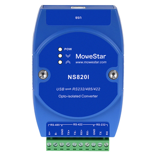 【MoweStar】移星工业级USB转串口RS232/485/422转换器转接头高速光电隔离模块信号延长放大中继器NS820I