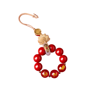 普陀山庆祥泰朱砂挂件2026年本命年礼物三合六合手机链女款钥匙扣