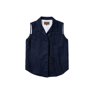 Cycle Document 老钱风遮肉显瘦暗门襟衬衣棉麻无袖背心衬衫女夏