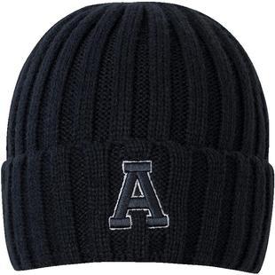 安踏针织帽男女冷帽毛线帽抓绒帽冬季保暖加厚护耳瓜皮帽运动帽