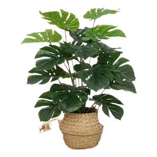 仿真花客厅摆设卧室落地仿生绿植假花盆栽摆件叶龟背室内装饰