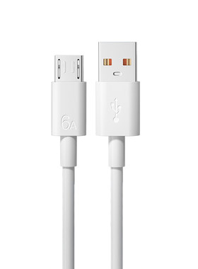 6a安卓数据线超级快充充电线闪充适用于华为荣耀viv0手机MicroUSB台灯充电器线原梯形充电宝装正品加粗防断