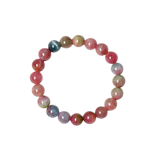 超值推荐 天然老矿碧玺西瓜色碧玺单圈手链 女款水晶碧玺饰品礼物