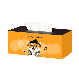 桌面收纳纸巾盒皮革卡通风可爱创意高颜值家用儿童房茶几客厅卧室