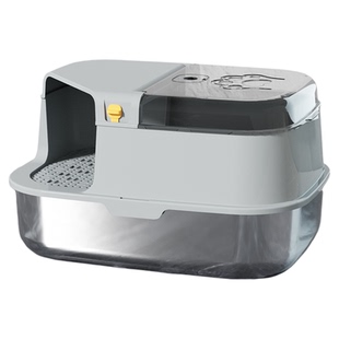 耐脏耐用不锈钢猫砂盆超大号走廊式全封闭防外溅回廊猫屎盆猫厕所