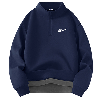 回力半拉链加绒保暖立领卫衣