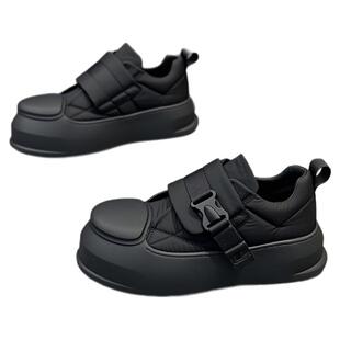 男鞋春季一脚蹬懒人鞋潮流百搭轻便低帮板鞋厚底增高休闲大头潮鞋